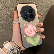 HONTINGA Vivo X200 Pro ile Uyumlu Kılıfı Silikon Kenar Sert Arka Düşüme Önleyici Basitlik Anti Düşme Kamera Korumali Çiçek Desen Telefon Kılıfı Kadın ve Erkek Için Uygundur K1-0860