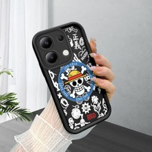 HONTINGA Xiaomi Redmi Note 13 4g ile Uyumlu Kılıfı Düşüme Önleyici Basitlik Anti Düşme Kamera Korumali Siyah Yaratıcılık Desen Yumuşak Silikon Telefon Kılıfı Kadın ve Erkek Için Uygundur K2-0461