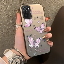 HONTINGA Xiaomi Redmi Note 10S ile Uyumlu Kılıfı Silikon Kenar Sert Arka Düşüme Önleyici Basitlik Anti Düşme Kamera Korumali Kelebek Desen Telefon Kılıfı Kadın ve Erkek Için Uygundur K1-0864