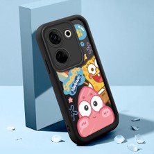 HONTINGA Tecno Camon 20 ile Uyumlu Kılıfı Düşüme Önleyici Basitlik Anti Düşme Kamera Korumali Şirin Kedi Siyah Sünger Bob Desen Yumuşak Silikon Telefon Kılıfı Kadın ve Erkek Için Uygundur K2-0264