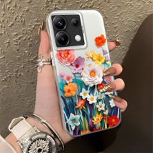 HONTINGA Redmi Note 13 Pro 5g ile Uyumlu Kılıfı Silikon Kenar Sert Arka Düşüme Önleyici Basitlik Anti Düşme Kamera Korumali Çiçek Desen Telefon Kılıfı Kadın ve Erkek Için Uygundur K1-0859