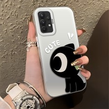 HONTINGA Samsung Galaxy A32 ile Uyumlu Kılıfı Silikon Kenar Sert Arka Düşüme Önleyici Basitlik Anti Düşme Kamera Korumali Şirin Desen Telefon Kılıfı Kadın ve Erkek Için Uygundur K1-0856