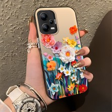 HONTINGA Xiaomi Redmi Note 12 5g ile Uyumlu Kılıfı Silikon Kenar Sert Arka Düşüme Önleyici Basitlik Anti Düşme Kamera Korumali Çiçek Desen Telefon Kılıfı Kadın ve Erkek Için Uygundur K1-0859