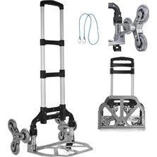 Moonshop Pro Seri 6 Tekerli 80KG Kapasiteli Merdiven Çıkabilen Katlanır Taşıma Arabası Koli Yük Paket Aracı