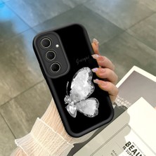 HONTINGA Samsung Galaxy A35 ile Uyumlu Kılıfı Düşüme Önleyici Basitlik Anti Düşme Kamera Korumali Siyah Kelebek Desen Yumuşak Silikon Telefon Kılıfı Kadın ve Erkek Için Uygundur K2-0262