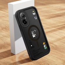 HONTINGA Realme C67 ile Uyumlu Kılıfı Düşüme Önleyici Basitlik Anti Düşme Kamera Korumali Şirin Kedi Siyah Yaratıcılık Desen Yumuşak Silikon Telefon Kılıfı Kadın ve Erkek Için Uygundur K2-0462