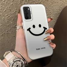 HONTINGA Oppo A16 ile Uyumlu Kılıfı Silikon Kenar Sert Arka Düşüme Önleyici Basitlik Anti Düşme Kamera Korumali Gülümseme Desen Telefon Kılıfı Kadın ve Erkek Için Uygundur K1-0861