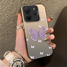 HONTINGA Xiaomi Redmi Note 14 ile Uyumlu Kılıfı Silikon Kenar Sert Arka Düşüme Önleyici Basitlik Anti Düşme Kamera Korumali Kelebek Desen Telefon Kılıfı Kadın ve Erkek Için Uygundur K1-0863