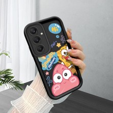 HONTINGA Samsung Galaxy A24 ile Uyumlu Kılıfı Düşüme Önleyici Basitlik Anti Düşme Kamera Korumali Siyah Sünger Bob Desen Yumuşak Silikon Telefon Kılıfı Kadın ve Erkek Için Uygundur K2-0264