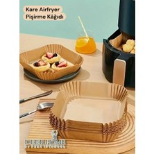 Deer Home By Pera İstanbul Air Fryer Pişirme Kağıdı Tek Kullanımlık Hava Fritöz Yağ Geçirmez Yapışmaz Kare Tabak Model