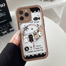 Ucuc iPhone 15 Pro Uyumlu Manyetik Halkalı Yarı Sayda Mat Kamera Koruma Anti-Darbe Silikon Kılıf