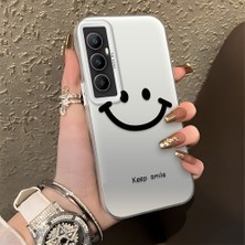 HONTINGA Realme C65 4g ile Uyumlu Kılıfı Silikon Kenar Sert Arka Düşüme Önleyici Basitlik Anti Düşme Kamera Korumali Gülümseme Desen Telefon Kılıfı Kadın ve Erkek Için Uygundur K1-0861