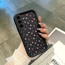 HONTINGA Samsung Galaxy A36 4g ile Uyumlu Kılıfı Düşüme Önleyici Basitlik Anti Düşme Kamera Korumali Siyah Çiçek Desen Yumuşak Silikon Telefon Kılıfı Kadın ve Erkek Için Uygundur K2-0456