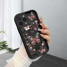 HONTINGA iPhone 14 Pro Max ile Uyumlu Kılıfı Düşüme Önleyici Basitlik Anti Düşme Kamera Korumali Siyah Gümüş Kelebek Desen Yumuşak Silikon Telefon Kılıfı Kadın ve Erkek Için Uygundur K2-0459