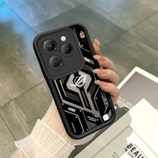 HONTINGA Infinix Hot 40 ile Uyumlu Kılıfı Düşüme Önleyici Basitlik Anti Düşme Kamera Korumali Siyah Klasik Desen Yumuşak Silikon Telefon Kılıfı Kadın ve Erkek Için Uygundur K2-0263