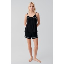 Artış Collection Askılı Biyeli Likralı Esnek Viskoz Soft Şortlu Pijama Takım 19216