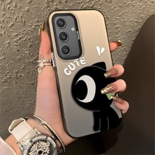 HONTINGA Samsung Galaxy S24 ile Uyumlu Kılıfı Silikon Kenar Sert Arka Düşüme Önleyici Basitlik Anti Düşme Kamera Korumali Şirin Desen Telefon Kılıfı Kadın ve Erkek Için Uygundur K1-0856