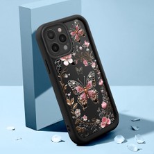 HONTINGA iPhone 12 Pro ile Uyumlu Kılıfı Düşüme Önleyici Basitlik Anti Düşme Kamera Korumali Şirin Kedi Siyah Gümüş Kelebek Desen Yumuşak Silikon Telefon Kılıfı Kadın ve Erkek Için Uygundur K2-0459