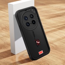 HONTINGA Vivo X200 Pro ile Uyumlu Kılıfı Düşüme Önleyici Basitlik Anti Düşme Kamera Korumali Şirin Kedi Siyah Spider Desen Yumuşak Silikon Telefon Kılıfı Kadın ve Erkek Için Uygundur K2-0455