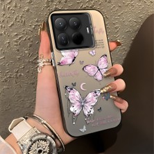 HONTINGA Xiaomi 15T Pro ile Uyumlu Kılıfı Silikon Kenar Sert Arka Düşüme Önleyici Basitlik Anti Düşme Kamera Korumali Kelebek Desen Telefon Kılıfı Kadın ve Erkek Için Uygundur K1-0864