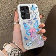 HONTINGA Infinix Note 50 Pro Plus ile Uyumlu Kılıfı Silikon Kenar Sert Arka Düşüme Önleyici Basitlik Anti Düşme Kamera Korumali Kelebek Desen Telefon Kılıfı Kadın ve Erkek Için Uygundur K1-0854
