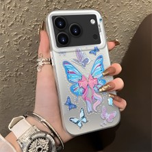 HONTINGA iPhone 17 Pro ile Uyumlu Kılıfı Silikon Kenar Sert Arka Düşüme Önleyici Basitlik Anti Düşme Kamera Korumali Kelebek Desen Telefon Kılıfı Kadın ve Erkek Için Uygundur K1-0854