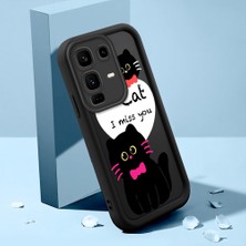 HONTINGA Infinix Note 50 Pro Plus ile Uyumlu Kılıfı Düşüme Önleyici Basitlik Anti Düşme Kamera Korumali Şirin Kedi Siyah Kedi Desen Yumuşak Silikon Telefon Kılıfı Kadın ve Erkek Için Uygundur K2-0258