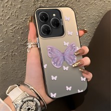 HONTINGA Tecno Spark 20 Pro ile Uyumlu Kılıfı Silikon Kenar Sert Arka Düşüme Önleyici Basitlik Anti Düşme Kamera Korumali Kelebek Desen Telefon Kılıfı Kadın ve Erkek Için Uygundur K1-0863