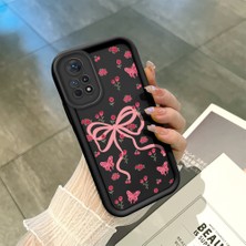 HONTINGA Xiaomi Redmi Note 11 Pro ile Uyumlu Kılıfı Düşüme Önleyici Basitlik Anti Düşme Kamera Korumali Siyah Kurdele Düğümü Desen Yumuşak Silikon Telefon Kılıfı Kadın ve Erkek Için Uygundur K2-0463