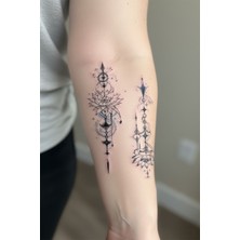 Dövme Kutusu Geçici Dövme | Çiçek & Ok Tasarımı – Aşkın, Yönün ve Doğanın Simgesi