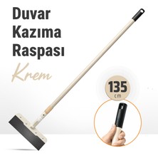 Badem10 (1 Adet) 2223 Premium Krem Kompozit Saplı Metal Uçlu Kazıma Raspa Duvar Boya Kazıma Raspası 135 cm