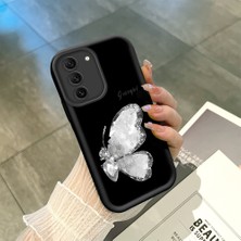 HONTINGA Samsung Galaxy S21 Fe ile Uyumlu Kılıfı Düşüme Önleyici Basitlik Anti Düşme Kamera Korumali Siyah Kelebek Desen Yumuşak Silikon Telefon Kılıfı Kadın ve Erkek Için Uygundur K2-0262