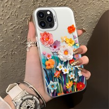HONTINGA iPhone 15 Pro ile Uyumlu Kılıfı Silikon Kenar Sert Arka Düşüme Önleyici Basitlik Anti Düşme Kamera Korumali Çiçek Desen Telefon Kılıfı Kadın ve Erkek Için Uygundur K1-0859