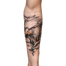 Dövme Kutusu Gerçekçi Kartal Başı Geçici Dövme | Bulutlar Arasından Çıkan Şahin Kol Bacak Dövmesi