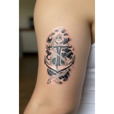 Dövme Kutusu Geçici Dövme – Çapa ve Halat 3D Motifi ile Sabır, Bağlılık ve Dayanıklılığın Sembolü!