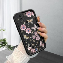 HONTINGA Xiaomi Redmi 10A ile Uyumlu Kılıfı Düşüme Önleyici Basitlik Anti Düşme Kamera Korumali Siyah Kelebek Desen Yumuşak Silikon Telefon Kılıfı Kadın ve Erkek Için Uygundur K2-0458
