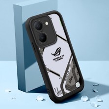 HONTINGA Vivo Y36 5g ile Uyumlu Kılıfı Düşüme Önleyici Basitlik Anti Düşme Kamera Korumali Şirin Kedi Siyah Klasik Desen Yumuşak Silikon Telefon Kılıfı Kadın ve Erkek Için Uygundur K2-0263