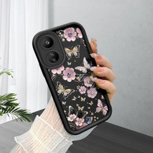 HONTINGA Xiaomi Redmi 13C ile Uyumlu Kılıfı Düşüme Önleyici Basitlik Anti Düşme Kamera Korumali Siyah Kelebek Desen Yumuşak Silikon Telefon Kılıfı Kadın ve Erkek Için Uygundur K2-0458
