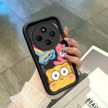HONTINGA Xiaomi Redmi 14C ile Uyumlu Kılıfı Düşüme Önleyici Basitlik Anti Düşme Kamera Korumali Siyah Sünger Bob Desen Yumuşak Silikon Telefon Kılıfı Kadın ve Erkek Için Uygundur K2-0264