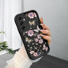 HONTINGA Samsung Galaxy M14 ile Uyumlu Kılıfı Düşüme Önleyici Basitlik Anti Düşme Kamera Korumali Siyah Kelebek Desen Yumuşak Silikon Telefon Kılıfı Kadın ve Erkek Için Uygundur K2-0458