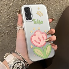 HONTINGA Samsung Galaxy S20 Fe ile Uyumlu Kılıfı Silikon Kenar Sert Arka Düşüme Önleyici Basitlik Anti Düşme Kamera Korumali Çiçek Desen Telefon Kılıfı Kadın ve Erkek Için Uygundur K1-0860