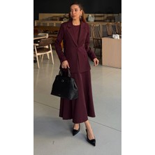 Madame Melek Premium Kadın Elbise Blazer Ceket Takım Exclusive Midi Elbise Şık Ofis Davet Kombini