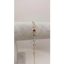 Tılsım Accesories Xupıng Çelik Taşlı Gold Bileklik