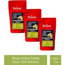 Shazel Antep Fıstıklı Türk Kahvesi 1 kg x 3 Adet