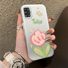 HONTINGA Samsung Galaxy A31 ile Uyumlu Kılıfı Silikon Kenar Sert Arka Düşüme Önleyici Basitlik Anti Düşme Kamera Korumali Çiçek Desen Telefon Kılıfı Kadın ve Erkek Için Uygundur K1-0860