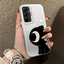 HONTINGA Samsung Galaxy A35 ile Uyumlu Kılıfı Silikon Kenar Sert Arka Düşüme Önleyici Basitlik Anti Düşme Kamera Korumali Şirin Desen Telefon Kılıfı Kadın ve Erkek Için Uygundur K1-0856