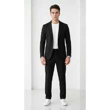 Plus Scorpion Pike Kumaş Jogger Pantolonlu Erkek Takım Elbise – Torba Cepli Tek Düğme Slim Fit Kombin