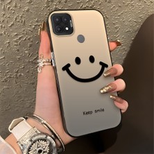 HONTINGA Oppo A15 ile Uyumlu Kılıfı Silikon Kenar Sert Arka Düşüme Önleyici Basitlik Anti Düşme Kamera Korumali Gülümseme Desen Telefon Kılıfı Kadın ve Erkek Için Uygundur K1-0861