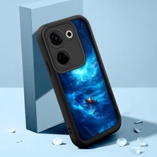 HONTINGA Tecno Camon 20 ile Uyumlu Kılıfı Düşüme Önleyici Basitlik Anti Düşme Kamera Korumali Şirin Kedi Siyah Deniz Desen Yumuşak Silikon Telefon Kılıfı Kadın ve Erkek Için Uygundur K2-0256