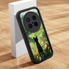 HONTINGA Vivo X300 Pro ile Uyumlu Kılıfı Düşüme Önleyici Basitlik Anti Düşme Kamera Korumali Şirin Kedi Siyah Kedi Desen Yumuşak Silikon Telefon Kılıfı Kadın ve Erkek Için Uygundur K2-0258